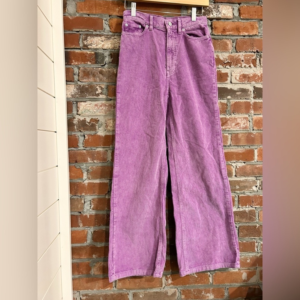 BDG High & Wide Corduroy Purple Pants Size 25 - Picture 2 of 10
